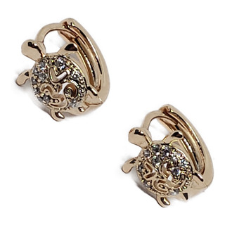 Aretes De Tortuga 1 Cm Zirconias De Oro Laminado Huggies S8 Aretes De Tortuga 1 Cm Zirconias De Oro Laminado Huggies S8