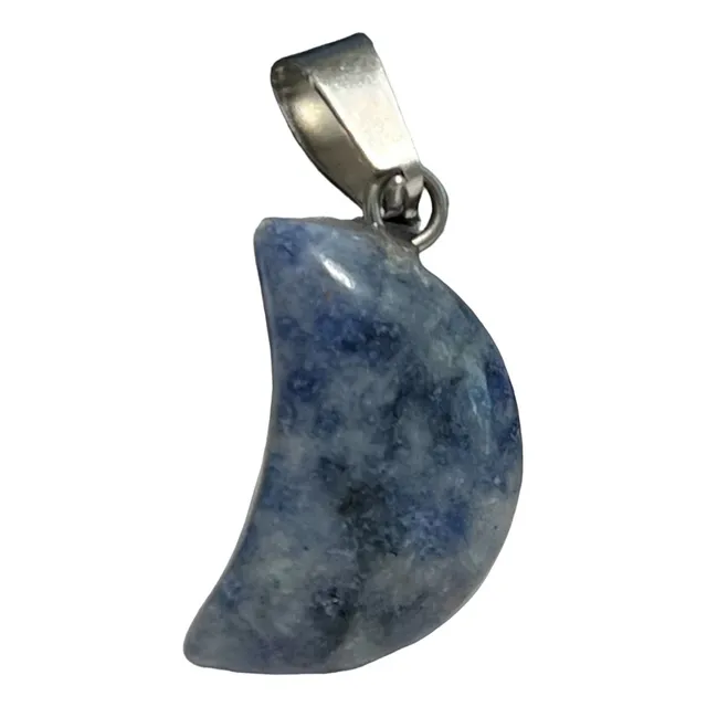 Collar De Cuarzo Forma De Luna  Con Cordón