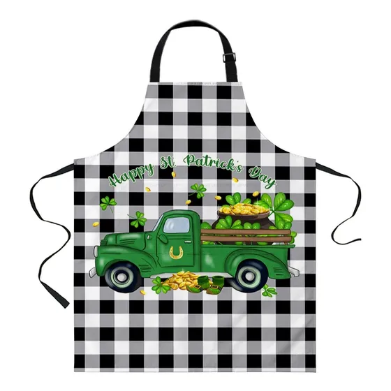 Leokoti St Patrick's Day Delantal Para Mujer Hombr 2 Blanco