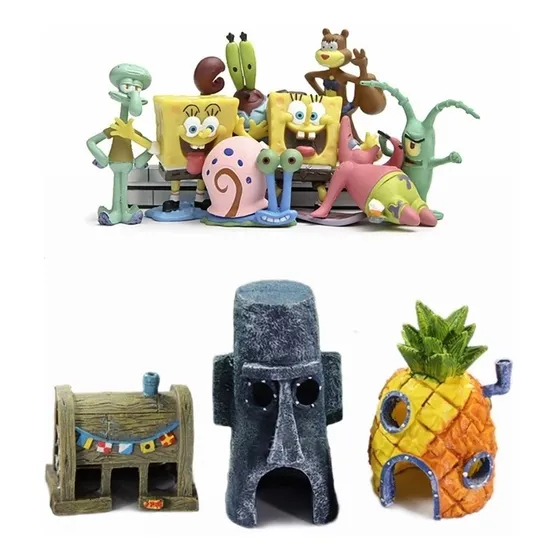 Bob Esponja Juguetes Figuras Set Completo Con 8 Personajes 