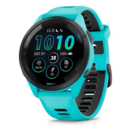 Relógio De Música Smartwatch Forerunner 265 Amoled Garmin Touch Bezel Color Turquesa Cinza Azul-turquesa