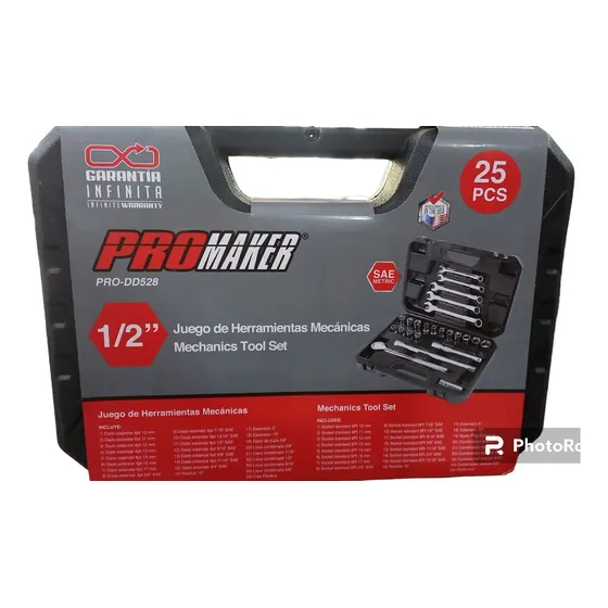 Juego De Herramientas Mecanicas 1/2  Promaker 25 Pzas