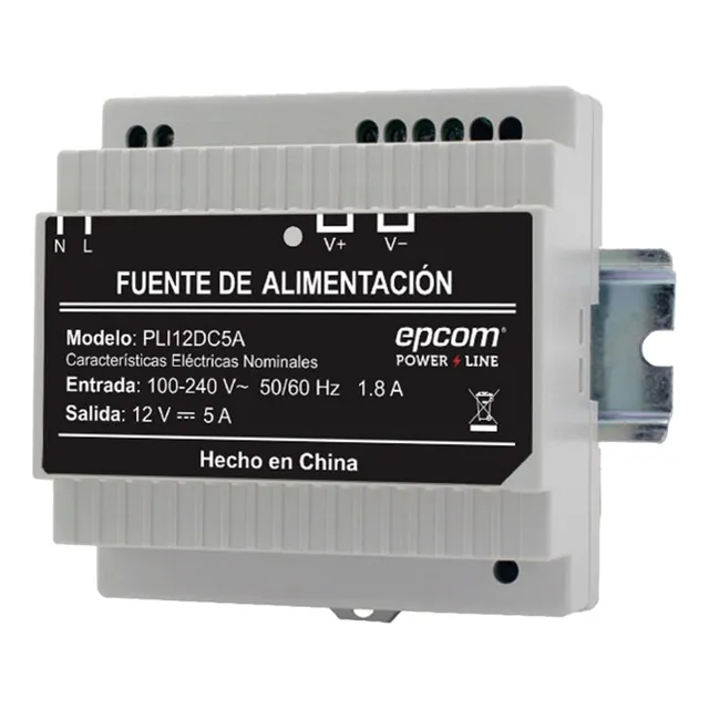 Fuente Industrial Epcom Powerline 12 Vcc 5 A / Pli-12-dc-5a