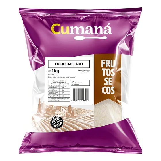 Coco Rallado Low Fat Cumaná 1kg Sin T.a.c.c