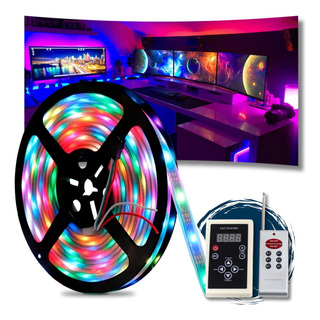 Kit 10m Fita Led Digital 6803 Rgb Ip67 12v Central Controle 127/220v Kit 10m Fita Led Digital 6803 Rgb Ip67 12v Central Controle 127/220v