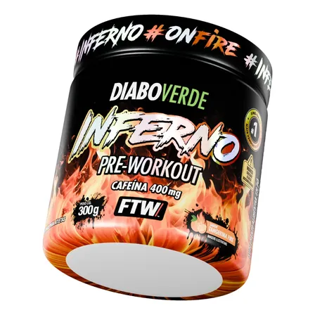 Suplemento Em Pó Diabo Verde Pre Workout Pote 300g Inferno Tangerina Fire