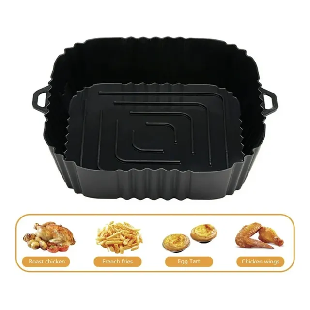 5 Bandeja Silicona Para Freidora De Aire Air Fryer Cuadrado
