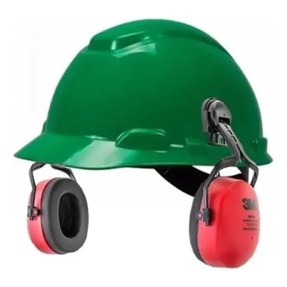 Kit 3m Capacete/abafador/susp. Ajuste Fácil/jugular - Verde