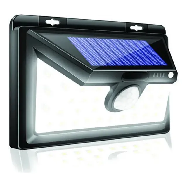 Lámpara de pared solar de 30 W, 32 LED, blanco frío, zona exterior 0