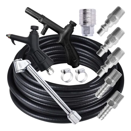 Kit Mangueira Compressor De Ar 1/4 Com Bico P/ Encher Pneu