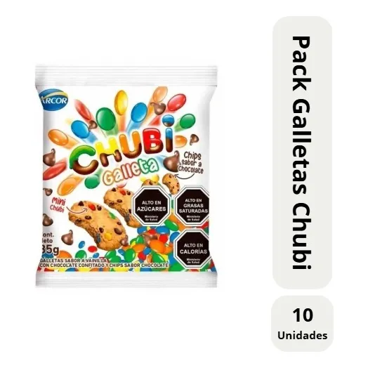 Arcor Pack 10 Galletas Mini Chubi 35 Gramos