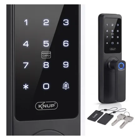 Fechadura Digital Inteligent Wi-fi Tuya Biometria Senha Card Preto