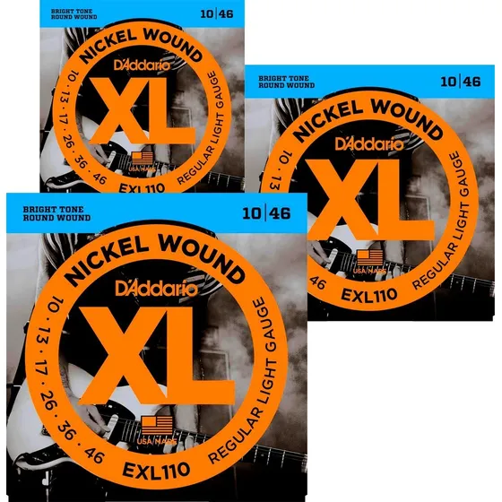 Encordado Daddario Guitarra Electrica Exl110 3d Pack X 3 
