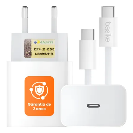 Carregador Celular Turbo Tipo-c 30w Para iPhone 15 16 Promax Branco