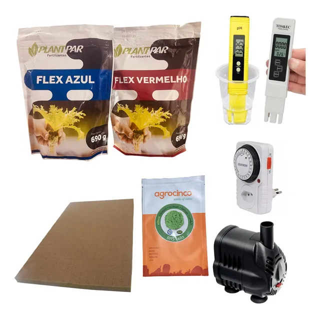 Kit Iniciante Essencial Hidroponia 110v