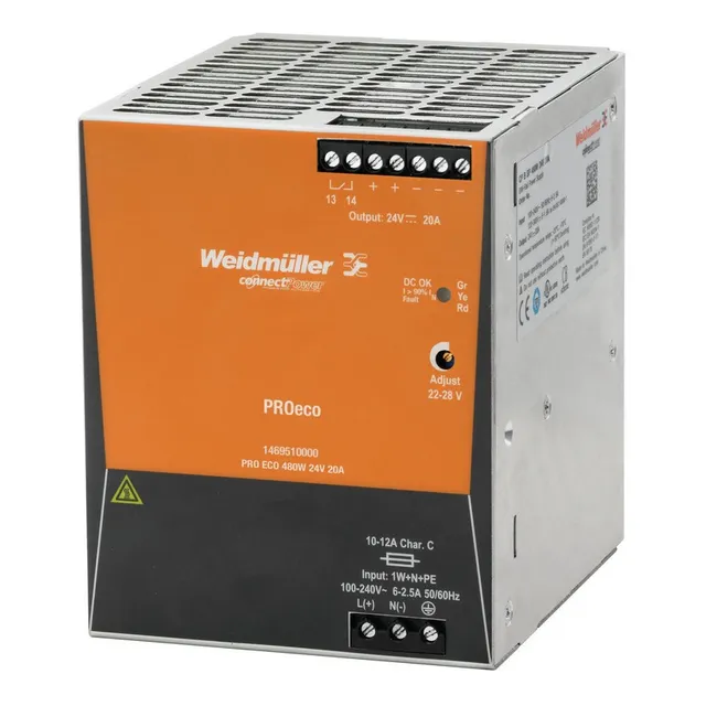 Fuente de alimentación 1469510000 Weidmüller 20a 24V 480w Pro Eco