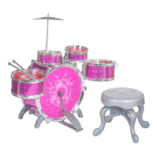 Bateria Infantil Rock Party Com Banquinho Meninos Banqueta Bateria Infantil Rock Party Com Banquinho Meninos Banqueta