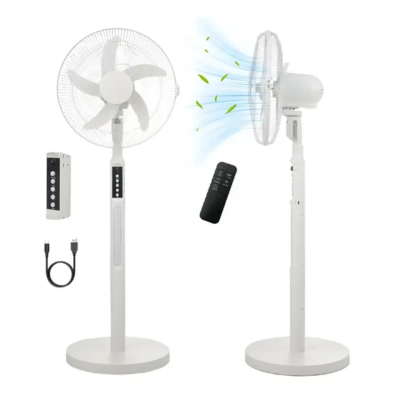 Ventilador De Pie Hoso Silencioso Con Mando A Distancia 38.6 Cm 50hz/60hz Blanco Pp 5