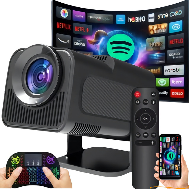 Projetor Magcubic Hy320 4k Hd 720p 12000 Luméns 300 Ansi Cor Preto 127/220v Projetor Magcubic Hy320 4k Hd 720p 12000 Luméns 300 Ansi Cor Preto 127/220v