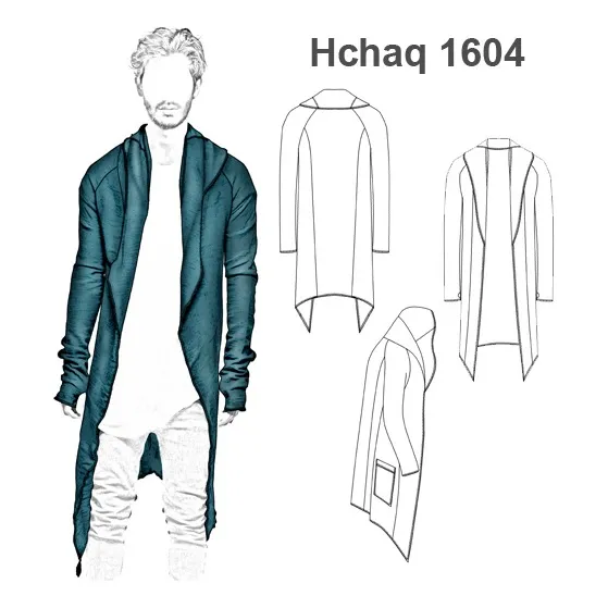 Molde, Patrón Moldes Tapado Cardigan Largo Hombre