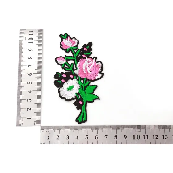 Parche Aplique Flores Rosas Pack X 25