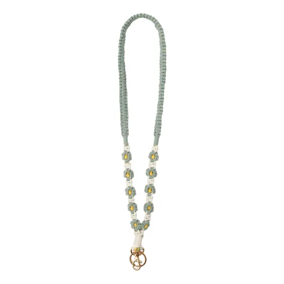 Cordon Para Llave Lindo Cuello Flor Mujer Largo Macrame
