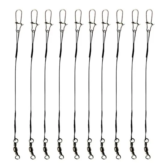 Cabo Flexível C/snap Empate 10cm Leader Peixe De Dente Kit30