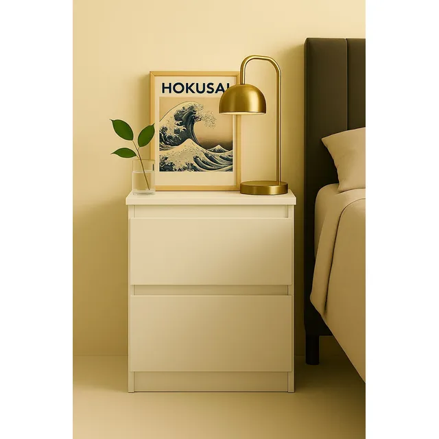 Mesa De Luz Estilo Nordico - 2 Cajones- Envio Gratis!