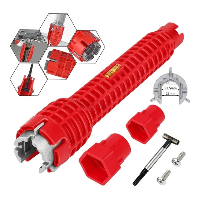 Llave Instalador Tubería Grifo Fregadero Herramienta 8 En 1