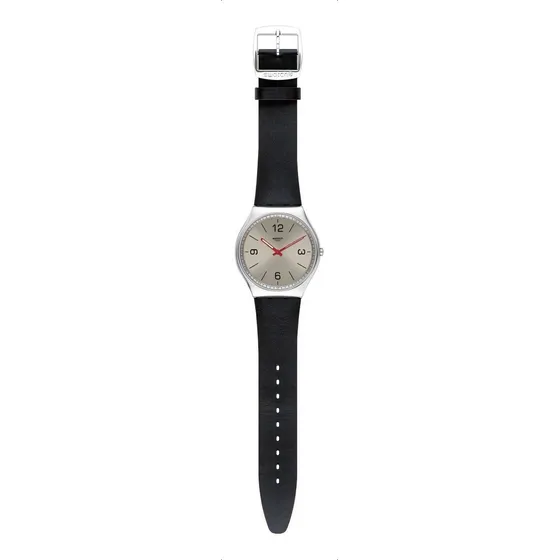 Reloj Swatch Skinmetal Ss07s104 Cuarzo Boleta Color de la correa Negro Color del bisel Plateado Color del fondo Plateado