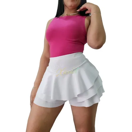Falda Short Doble Capa Fruncido / Confección Nacional