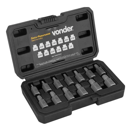 Jogo De Saca Parafusos Com 13 Peças Vonder
