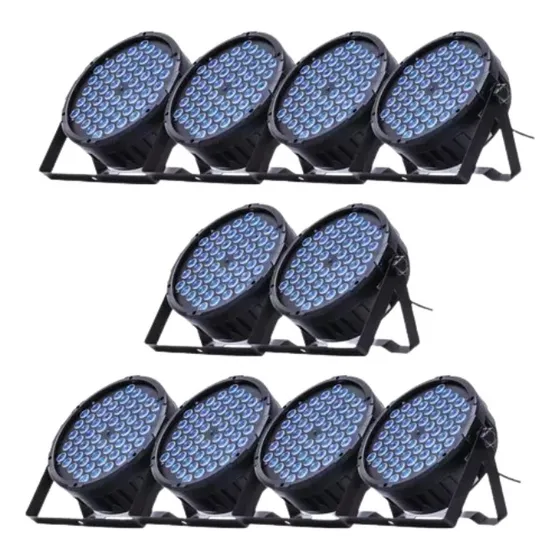 10 Refletor Led Par 64 60 Leds Cree De 3w Tri-led Slim 127/220V