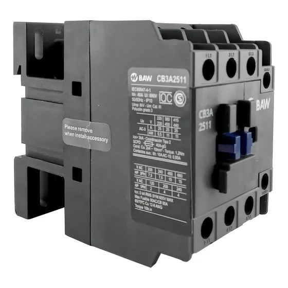 Contactor Trifásico Baw 25 Amp Bobina 24 Volt 220 Monofásico