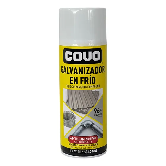Pintura Anticorrosivo Spray Galvanizador En Frio 400 Ml Covo