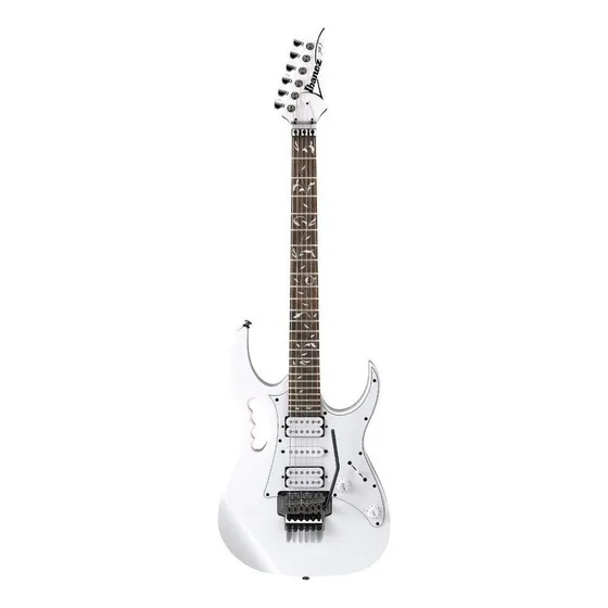 Guitarra elétrica Ibanez PIA/JEM/UV JEMJR super strato de meranti white brilhante com diapasão de jatobá