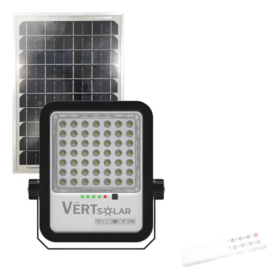 Reflector Lampara Led Con Panel Solar 100w Para Uso Exterior