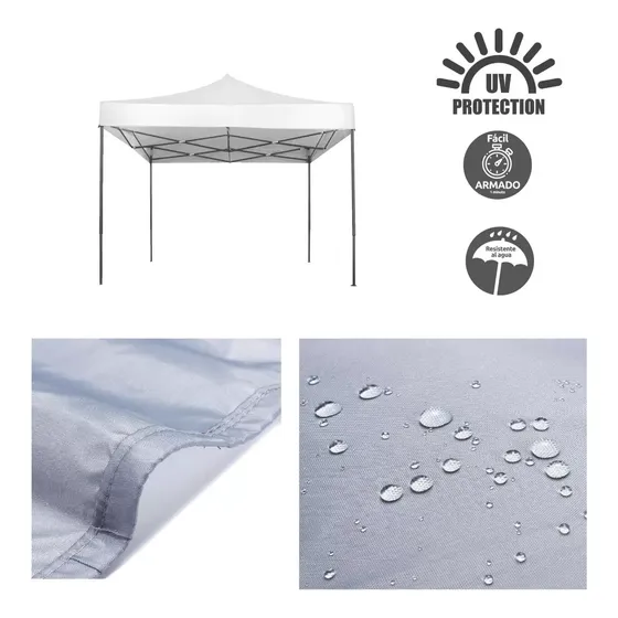 Toldo Plegable 2x2 Filtro Uv Impermeable, Retráctil Colores