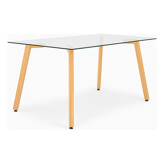 Mesa De Comedor Tap Tapa De Vidrio 160x80cm Natural