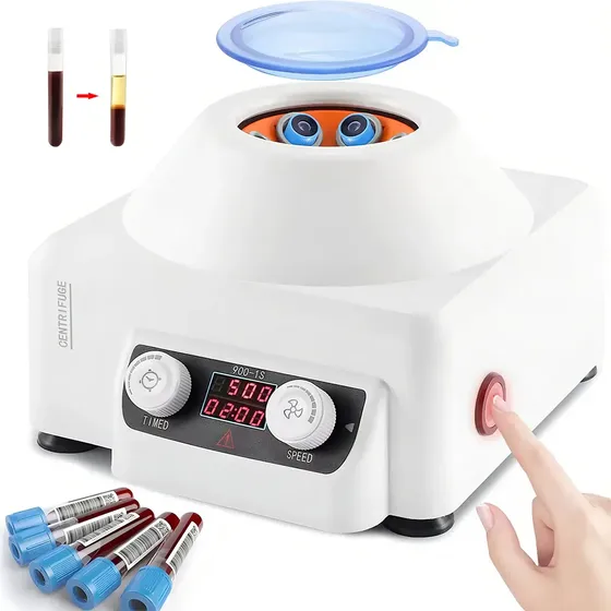 Centrifuga Portatile PRP 6x15ml | 4000 RPM 1953 Xg | Timer 1-99 Min | Silenziosa E Con LED | Per Laboratorio E Plasma
