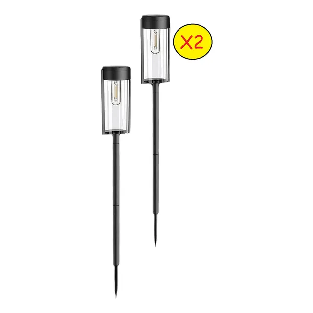 2 Lamparas Solar Estaca Para Jardín Terraza Enciende Apaga