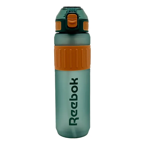 Botella Reebok 1000ml Con Pulsador Y Asa Integrada Color Verde Y Naranja