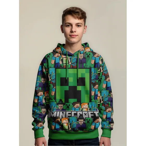 Sudadera Creeper Minecraft 08 Pelicula Infantil Unisex
