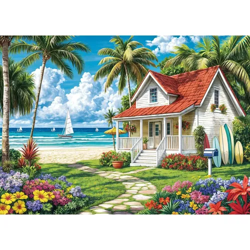 Puzzle De 1000 Peças Seaside Garden Cottage | MercadoLivre