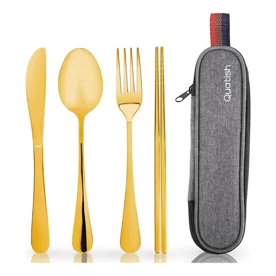 Cubiertos Individual Portátil Con Estuche De Tela