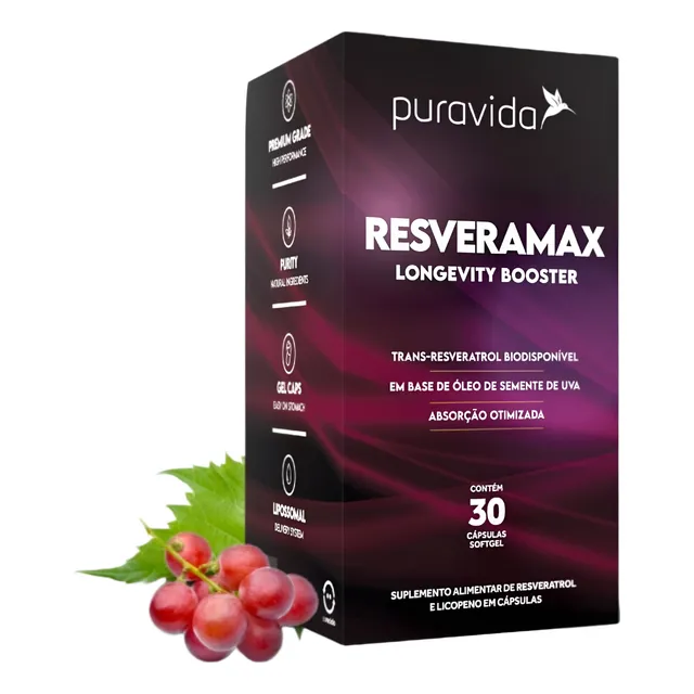 Resveramax Pura Vida 30 Cáps - Resveratrol + Licopeno