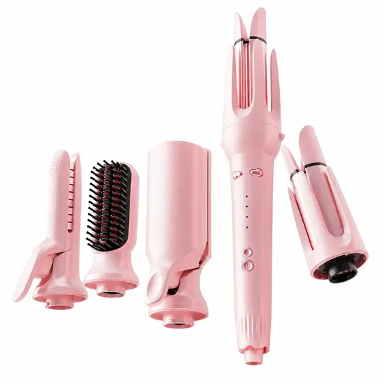 Plancha De Cabello Profesional De Cerámica Kaxws 5 En 1 Para Pelo Alaciadora Plancha De Cabello Rosa planchas para cabello planchas para cabello cepillo rizador 160-200°c