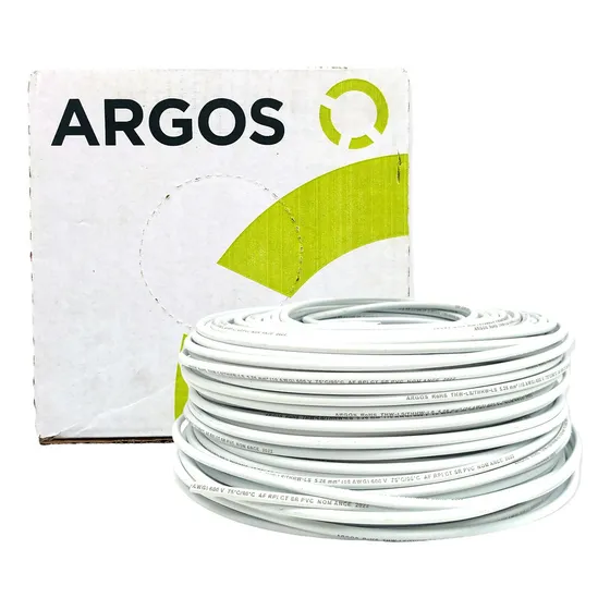 Cable Calibre10 Awg Blanco Argos 1100104 Caja De 100 Metros