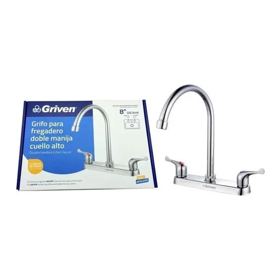 Griferia Grupo Fregadero 8 Cuello Cisne Manilla Plana Griven