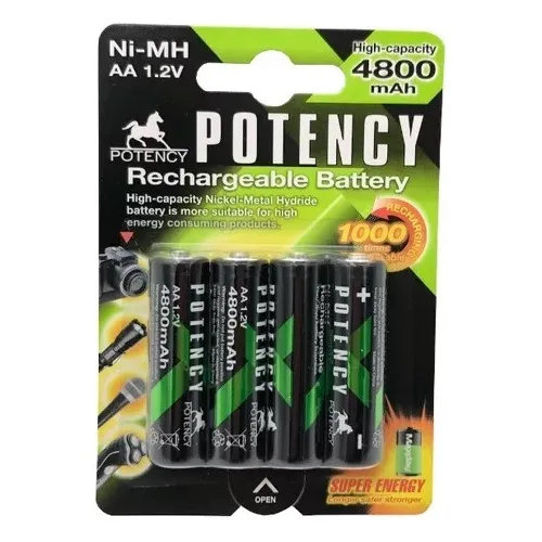 Kit 4 Pilha Recarregável Aa 1.2v 4800mah Ni-mh